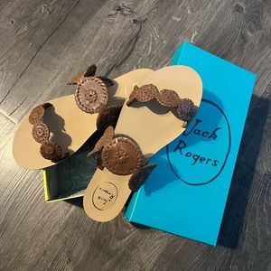 Jack Rogers Lauren Cognac Sandal Brand New In Box Size 10 🤎
